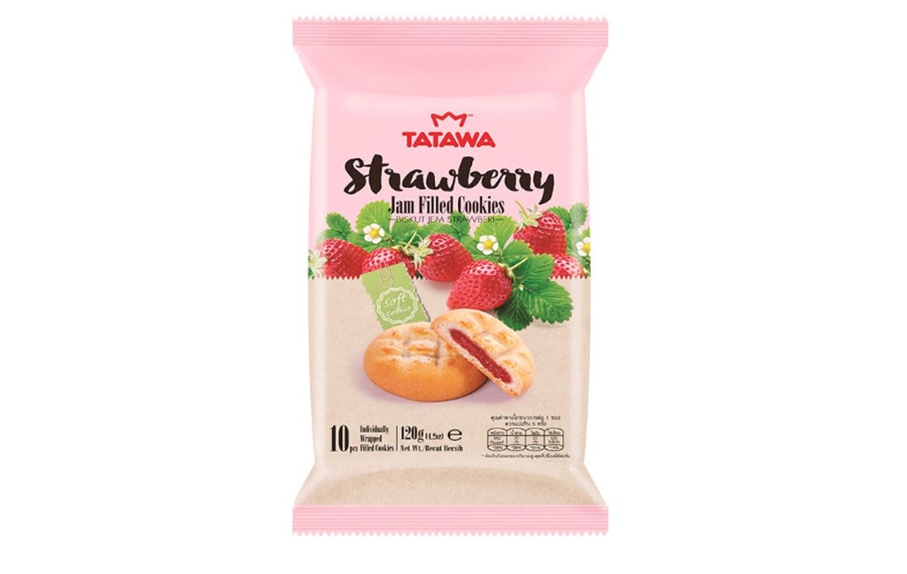 [TAT0015] Tatawa Strawberry jam Filled Cookies 120g