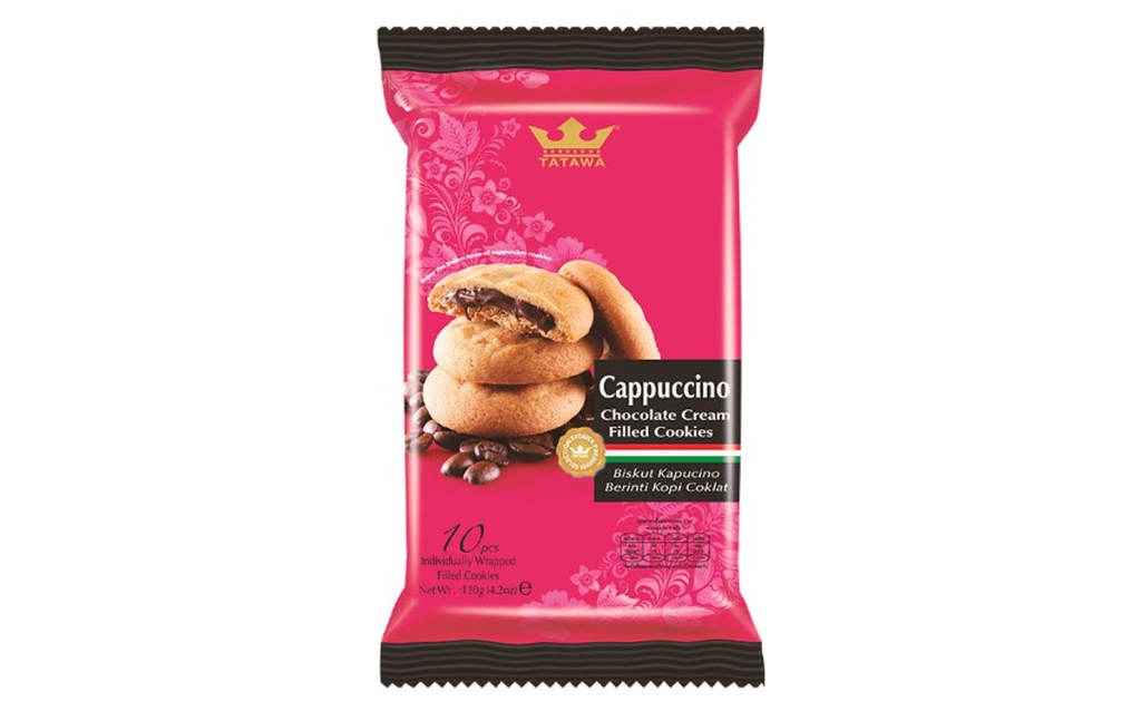 [TAT0055] Tatawa Cappuccino Chocolate Cream Filled Cookies 120g