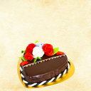 Chocolate Cream Heart Cake 12"