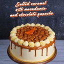 Salted Caramel with Macadamia and Chocolate Ganache Cake